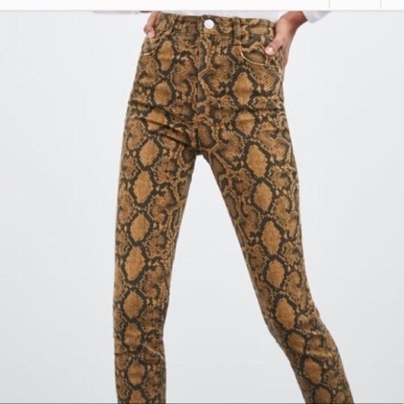 ZARA BNWT Python Print Hi-Rise Skinny Jean - Picture 2 of 8